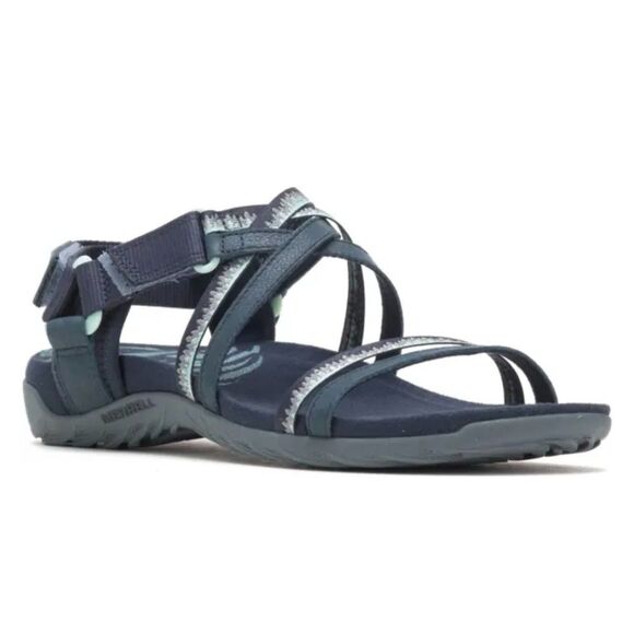 MERRELL Sz 8 Terran 3 Cush Lattice Sandals Women Navy Blue Strappy Casual Shoes - Picture 7 of 11